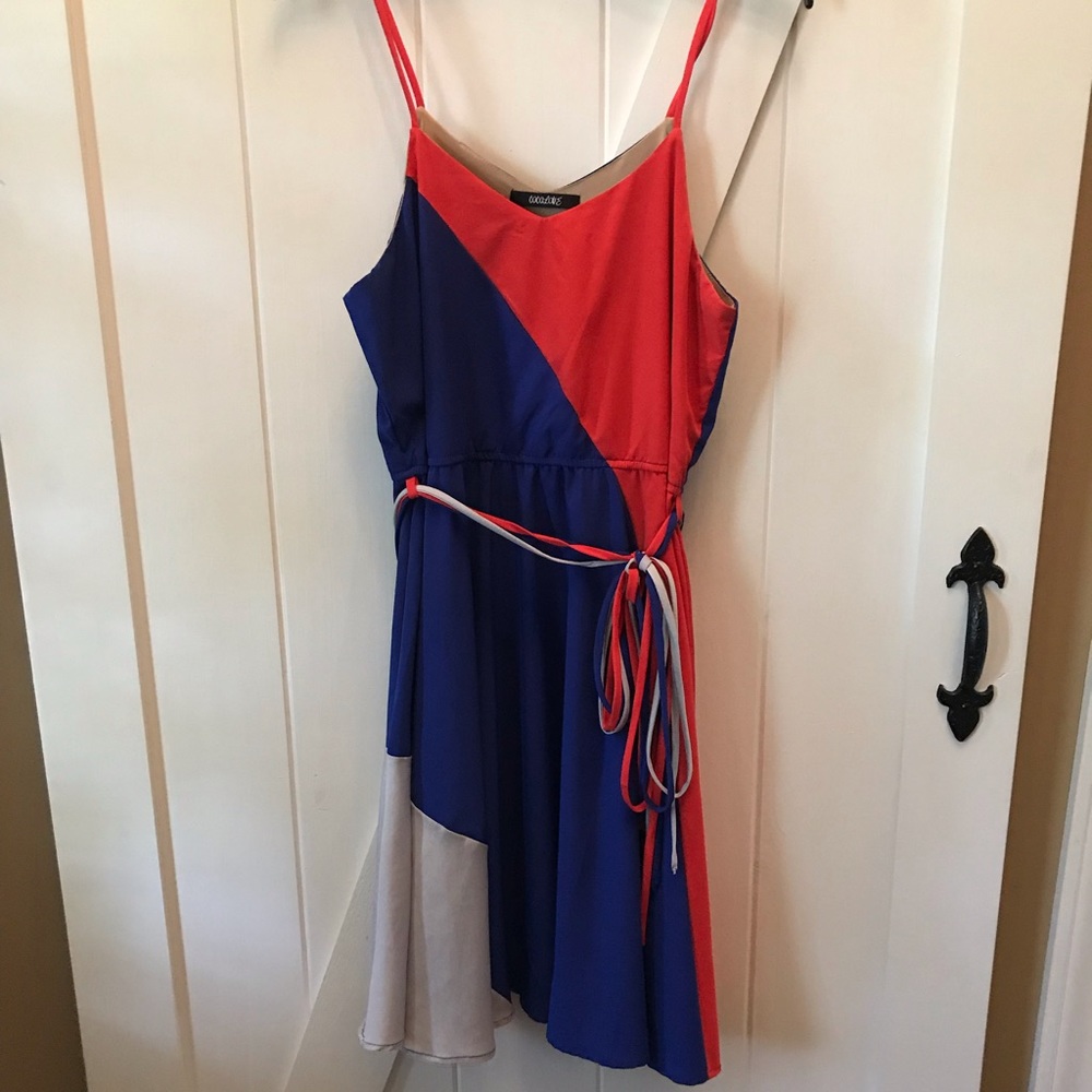 Coco Love Women’s Summer Red Blue Dress EUC!